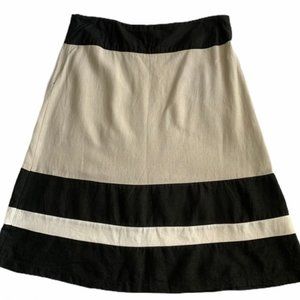 Per Se Linen Colorblock Skirt UK 18